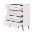 Cômoda 5 Gavetas Flex Com Pés Retrô Ibiza Branco/camarim