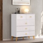 Cômoda 5 Gavetas Flex Com Pés Retrô Ibiza Branco/camarim