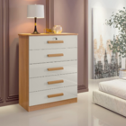 Cômoda 5 Gavetas Ipanema D Doro Móveis Cinamomo/off White