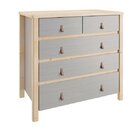 Cômoda 5 Gavetas Íris Cabecasa Madeiraoriginals Cinza/natural