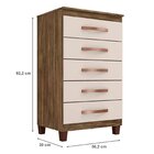 Cômoda 5 Gavetas Itapema Quarto Clássico Teka/champagne