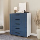 Cômoda 5 Gavetas Lisboa  Branco/azul