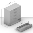 Cômoda 5 Gavetas Lisboa  Branco/azul