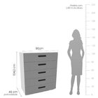 Cômoda 5 Gavetas Lisboa  Branco/cinza