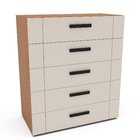 Cômoda 5 Gavetas Lisboa  Freijó/creme