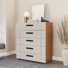 Cômoda 5 Gavetas Lisboa  Freijó/creme