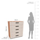 Cômoda 5 Gavetas Lisboa  Freijó/creme