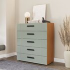 Cômoda 5 Gavetas Lisboa  Freijó/verde
