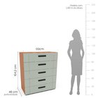 Cômoda 5 Gavetas Lisboa  Freijó/verde