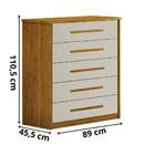 Cômoda 5 Gavetas Lisboa Leifer Moveis Freijó-off White