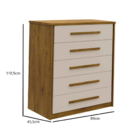 Cômoda 5 Gavetas Lisboa Leifer Moveis Freijó-off White