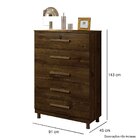 Cômoda 5 Gavetas Master Ipê - Kaik