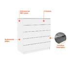 Cômoda 5 Gavetas Mdf Premium Tcil