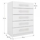 Cômoda 5 Gavetas Monique Branco - Panorama Móveis