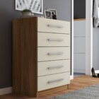 Cômoda 5 Gavetas Monique Naturale/off White - Panorama Móveis
