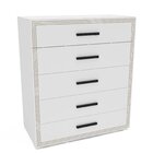 Cômoda 5 Gavetas Móveis 104,2cm 90cm 46cm Valência Branco