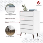 Cômoda 5 Gavetas Nina Branco – Ej Móveis