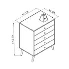 Cômoda 5 Gavetas Placa E Ponto Branco / Mel