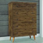 Cômoda 5 Gavetas Poeme Retrô Móveis Primus Amêndoa