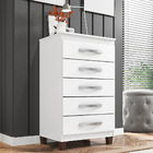 Cômoda 5 Gavetas Porto Belo Branco Clique Chique