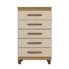 Cômoda 5 Gavetas Porto Belo Carvalho Off White Clique Chique