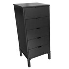 Cômoda 5 Gavetas Queens Falkk Preto