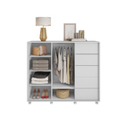 Cômoda 5 Gavetas Ripado Johann Branco Fosco