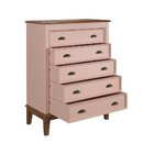 Cômoda 5 Gavetas Rosa