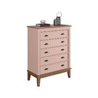 Cômoda 5 Gavetas Rosa