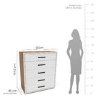 Cômoda 5 Gavetas Valência  Freijó/branco