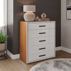 Cômoda 5 Gavetas Valência  Freijó/branco