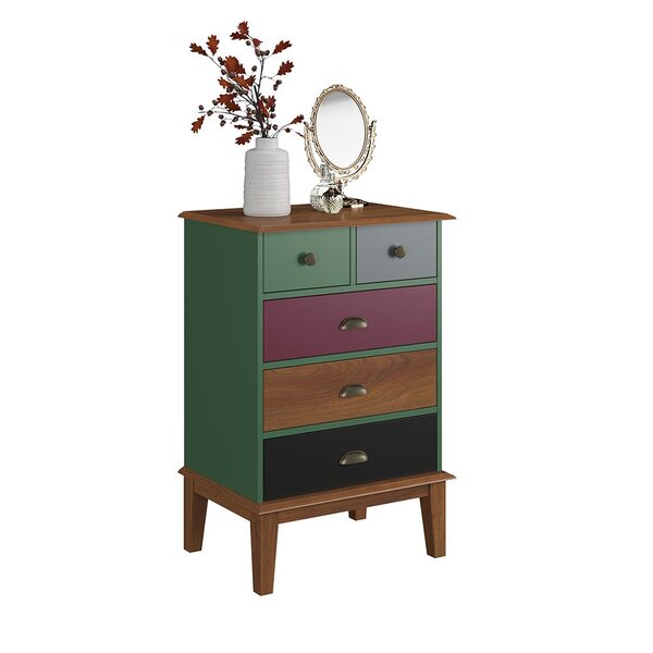 Cômoda 5 Gavetas Verde Color