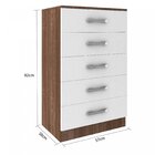 Cômoda 5 Gavetas Yescasa Teka/branco