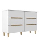 Cômoda 6 Gavetas 100% Mdf Logan  Branco/olmo