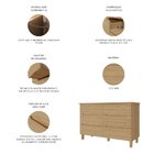 Cômoda 6 Gavetas 100% Mdf Logan Bege
