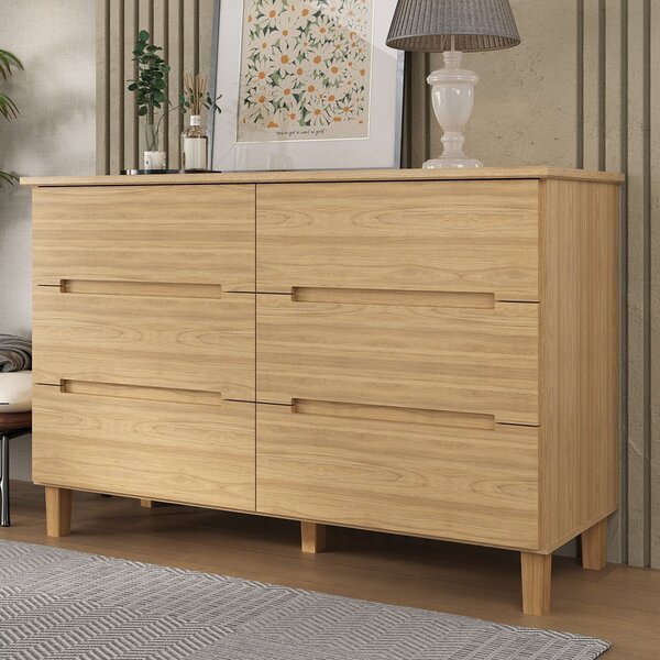 Cômoda 6 Gavetas 100% Mdf Logan Bege