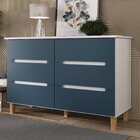 Cômoda 6 Gavetas 100% Mdf Logan Mambel Branco/azul