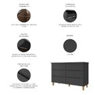 Cômoda 6 Gavetas 100% Mdf Logan Preto