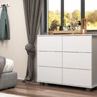 Cômoda 6 Gavetas 120cm X 94cm X 40cm Liz Yescasa Branco