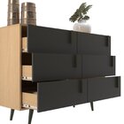 Cômoda 6 Gavetas 124 Cm Largura Tulipa Nogal/grafite