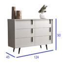 Cômoda 6 Gavetas 124x90x45cm Tulipa Branco