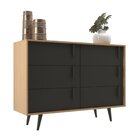 Cômoda 6 Gavetas 124x90x45cm Tulipa Nogal/ Grafite