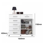 Cômoda 6 Gavetas 2 Portas Platina 2019 Lukalian Móveis Branco