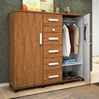 Cômoda 6 Gavetas 2 Portas Roma Amêndoa - Lukaliam Móveis