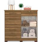 Cômoda 6 Gavetas 2 Portas Xangai Plus - Amêndoa