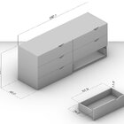 Cômoda 6 Gavetas 63,1x150,1x46 Cm Porto Branco