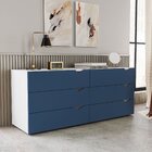 Cômoda 6 Gavetas 63,1x150,1x46 Cm Porto Branco/azul