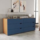 Cômoda 6 Gavetas 63,1x150,1x46 Cm Porto Freijó/azul