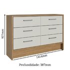 Cômoda 6 Gavetas  Naturalle/cristalo