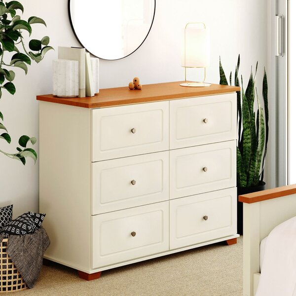 Cômoda 6 Gavetas Ananda Cabecasa Madeiraoriginals Off-white/m